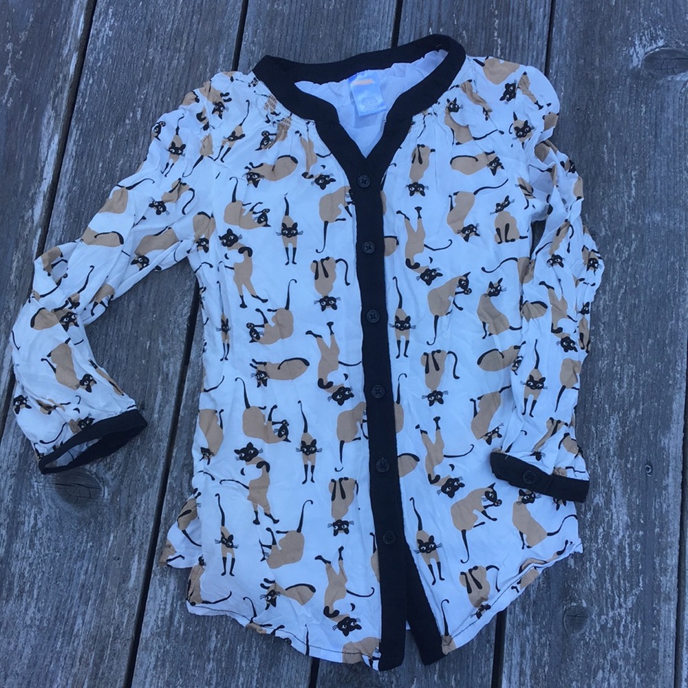Gymboree cat blouse girls 7 So CUTE!
